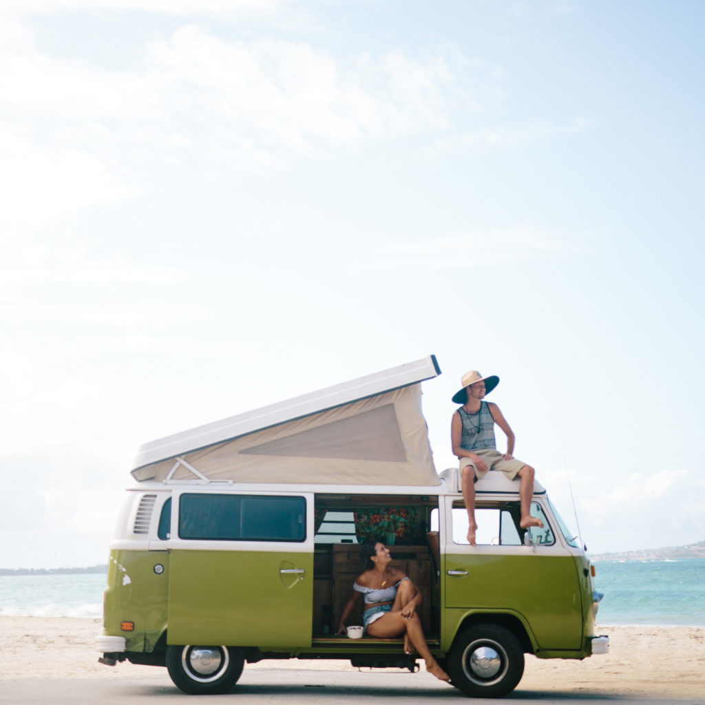 Vintage VW Bus | Green VW Camper Van | Hanahou Campers | Rent a Vintage VW Bus on Oahu | Kailua Beach | Travel Guide to Oahu via @elanaloo + elanaloo.com